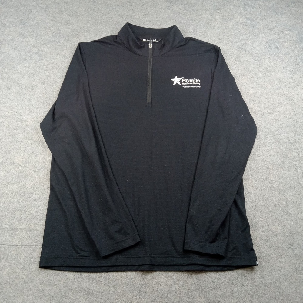 Travis Mathew Pullover Men Large Black 1/4 Zip Long Sleeve Golf Stretch TM1MW452